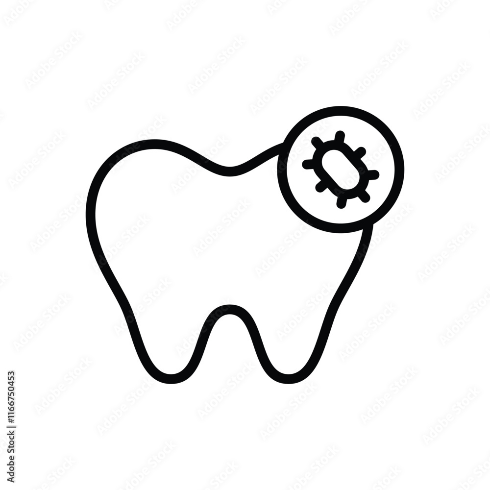 tooth germ icon line vector design template with trendy style tooth germ icon line vector design template with trendy style