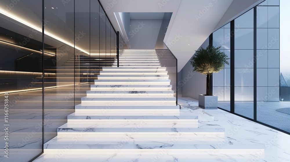 Obraz premium Beautiful staircase design in home interior 