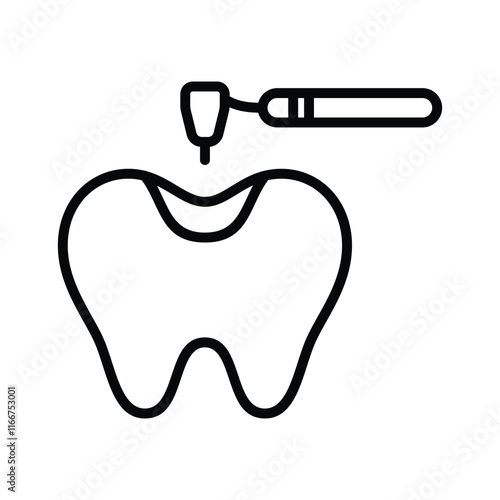 dental filling icon line vector design template in trendy style