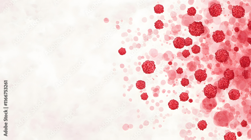 A circular image featuring cartoonish red virus-like shapes, symbolizing the spread of infections or viruses, designed in a playful and stylized manner to highlight public health awareness and safety. A circular image featuring cartoonish red virus-like shapes, symbolizing the spread of infections or viruses, designed in a playful and stylized manner to highlight public health awareness and safety.