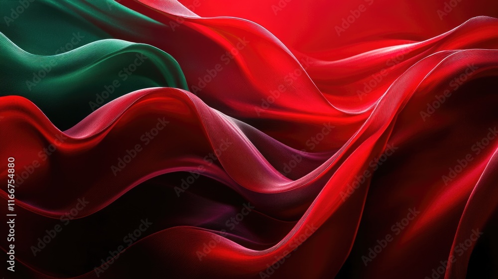 Obraz premium Red and green striped fabric