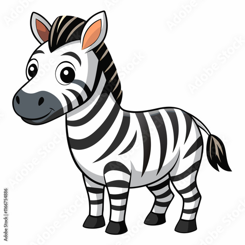 Zebra Vector Illustration – Striking Black and White Stripe Design