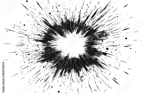 Wallpaper Mural **Circular starburst explosion texture. Distressed uneven grunge background. Abstract vector illustration. Overlay to create interesting effect and depth. Isolated on white background.  Torontodigital.ca