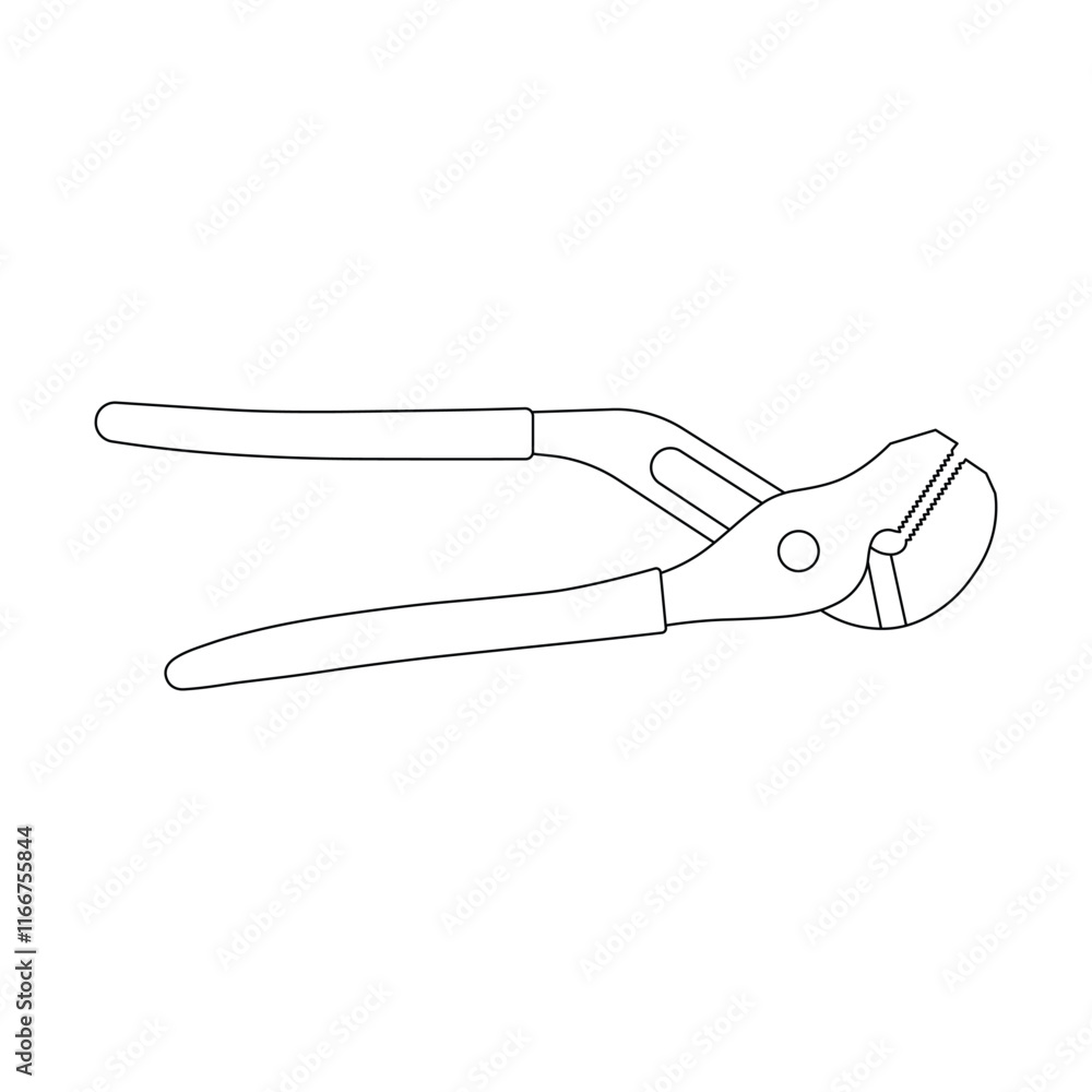 Hand drawn kids drawing vector illustration adjustable pliers cartoon isolated Hand drawn kids drawing vector illustration adjustable pliers cartoon isolated