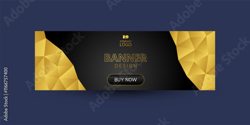 Golden and dark banner design.