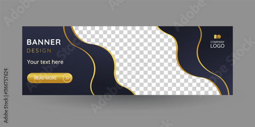 Golden and dark banner design.