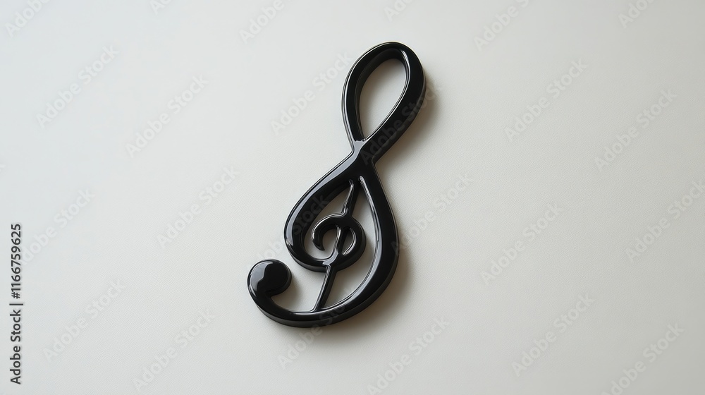 Obraz premium Black music note on white background