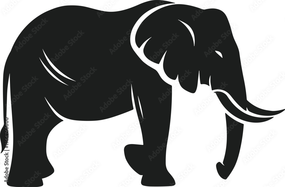 Fototapeta premium Elephant Silhouette - Vector Illustration