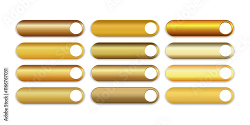Golden CTA button set.