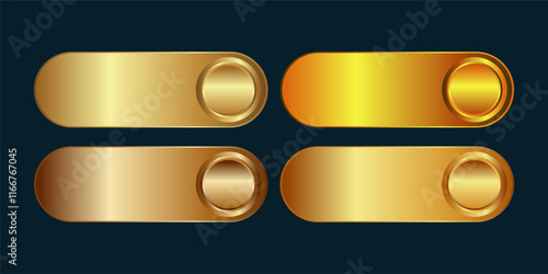 Golden CTA button set.