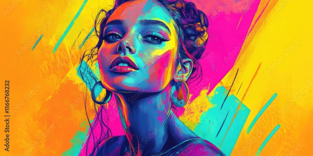 Fototapeta premium Woman with bright colors