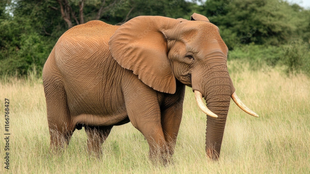 Obraz premium African elephant (Loxodonta africana) in grassland 