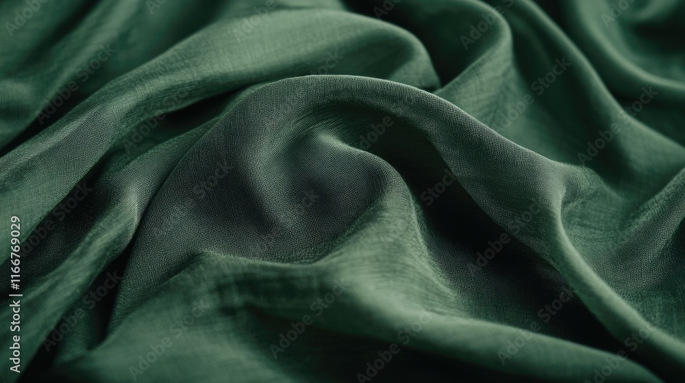 Obraz premium Green fabric close-up