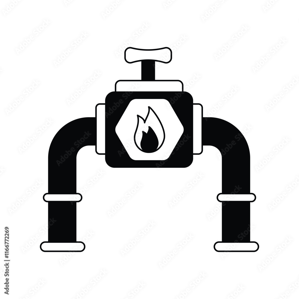 Obraz premium Gas Pipeline glyph icon with white background vector stock illustration
