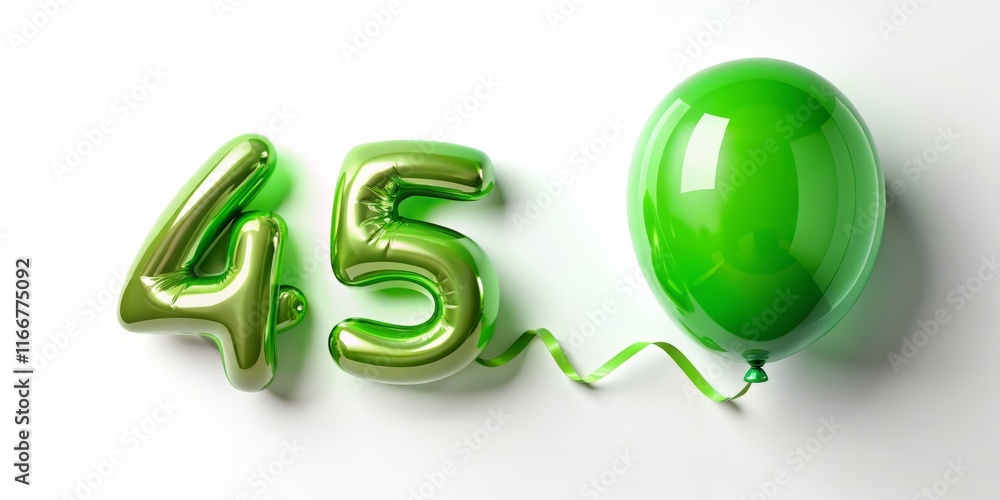 45% Off Sale! Green Balloon Long Exposure Stock Photo - White Background 45% Off Sale! Green Balloon Long Exposure Stock Photo - White Background