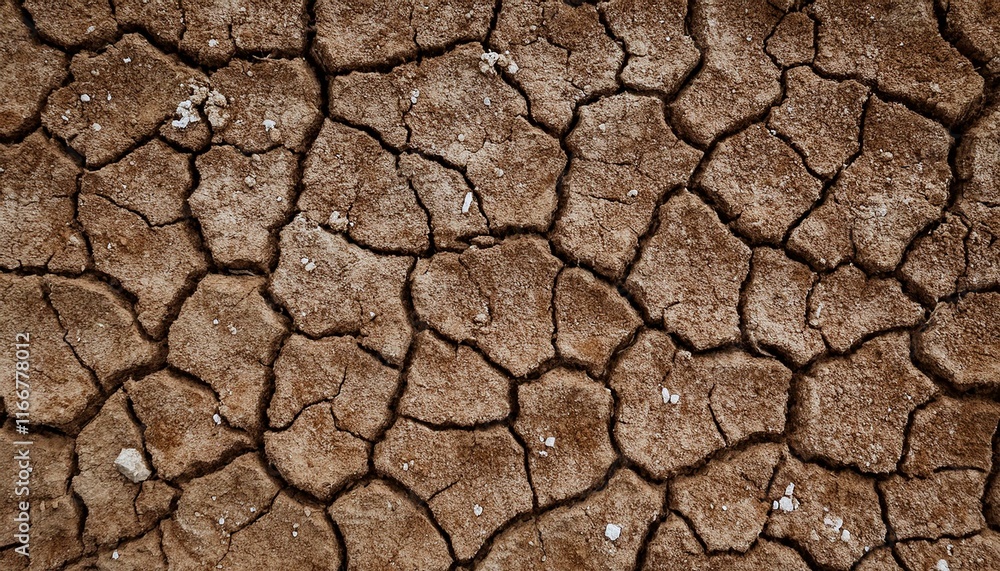 Detailed Close-Up of Cracked Dry Earth Surface Detailed Close-Up of Cracked Dry Earth Surface