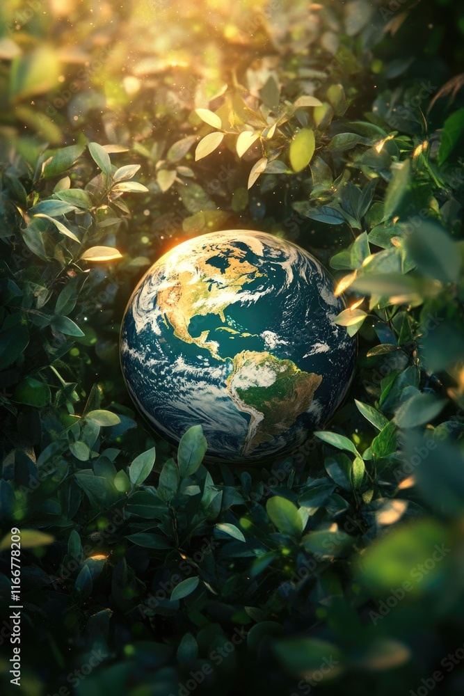 Earth surrounded by leaves Earth surrounded by leaves