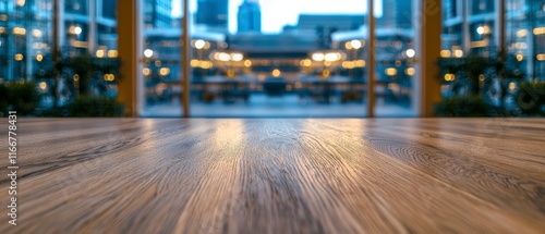 Wallpaper Mural Modern Office Wood Tabletop  City View Background Torontodigital.ca