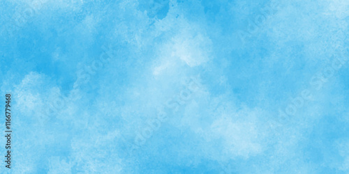 Abstract grunge tint light blue watercolor background,Abstract blue sky with clouds, Light blue background with watercolor,Soft and cloudy blue sky Watercolor background texture. 