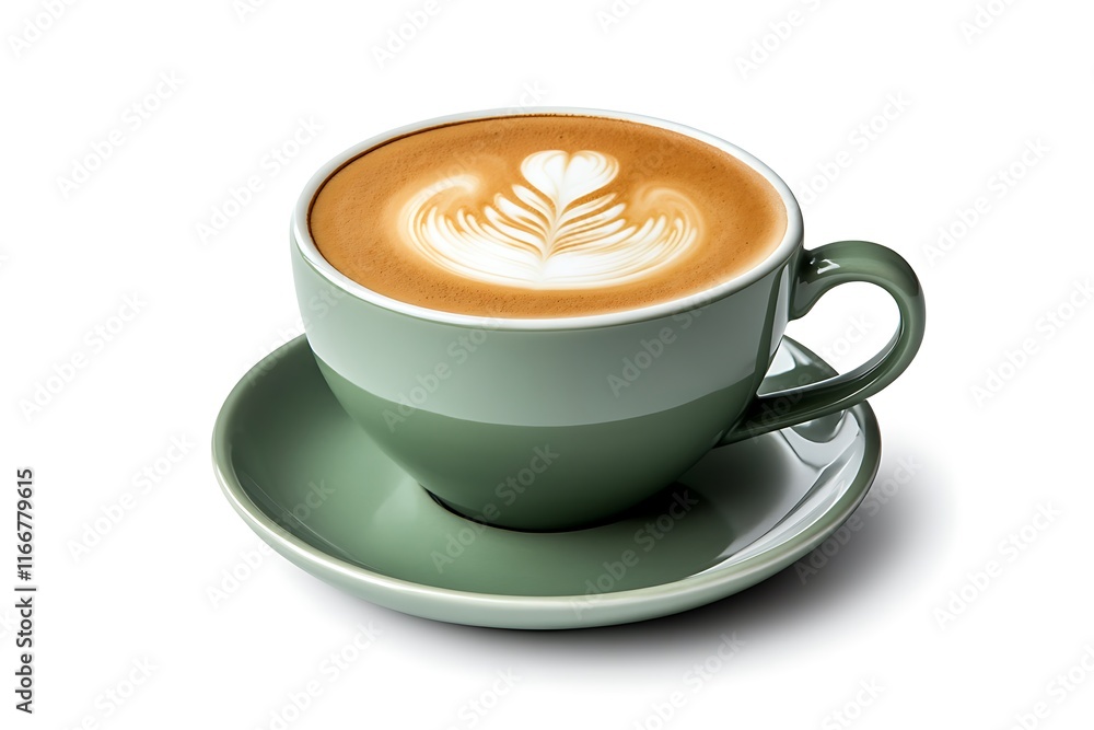 Cup of latte art coffee isolated on white background with clipping path Cup of latte art coffee isolated on white background with clipping path