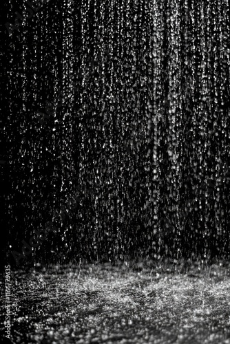 Rain Shower in Black and White