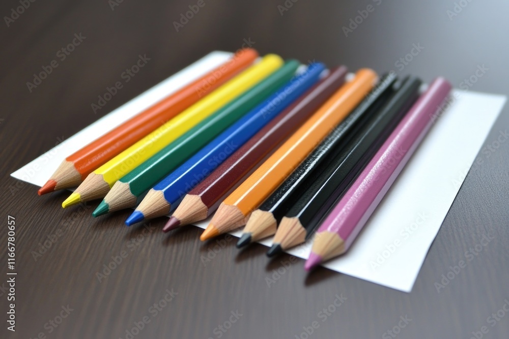 Naklejka premium Colored Pencils on Paper