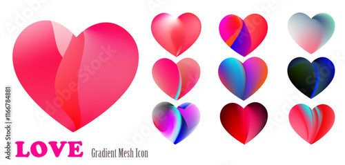 Love Set Illustration designed using gradient mesh technique in three-dimensional view, wedding invitation, greeting card, promotional poster, romantic event.