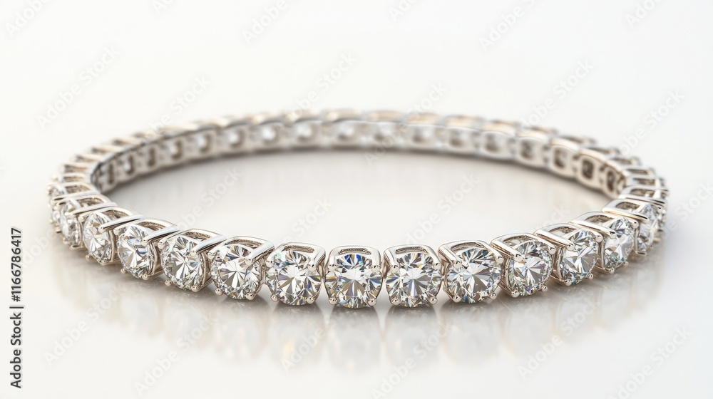 Elegant Diamond Bracelet with Sparkling Round Cut Stones Elegant Diamond Bracelet with Sparkling Round Cut Stones