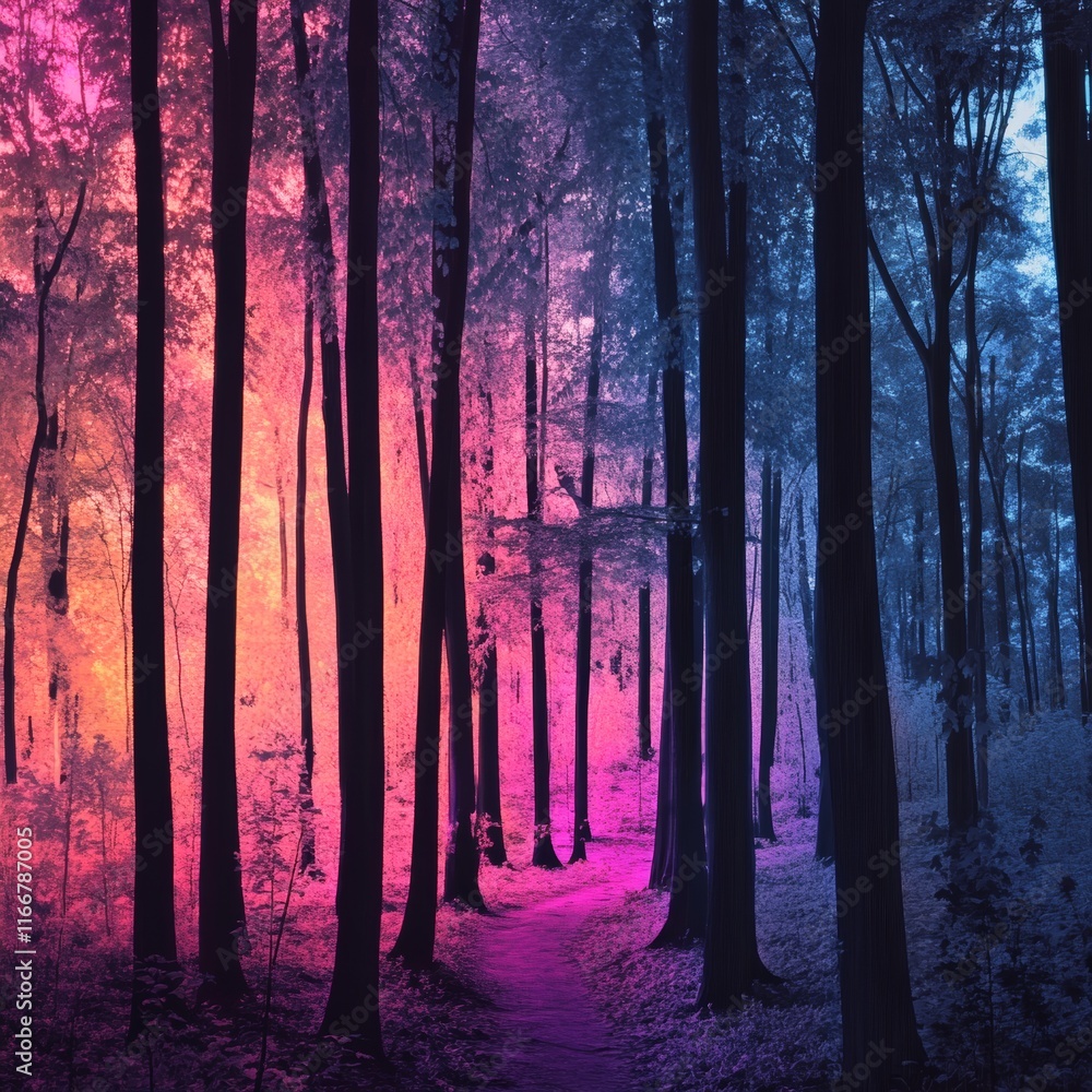 Obraz premium Fantasy forest. Image has a fantasy color effect applied.