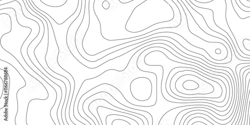 Topographic map background geographic line map,modern design with white background and black wave lines,luxury topographic wavy pattern and geographic grid map design .