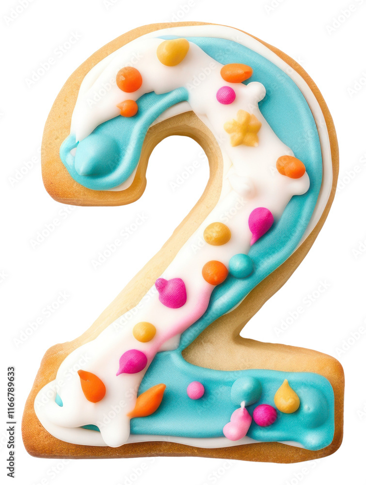Naklejka premium PNG Cookie number icing food.