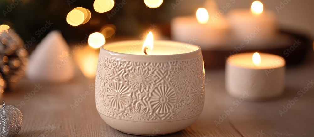 Elegant ceramic candle holder with intricate designs ideal for holiday gifts and enhancing home decor ambiance with soft lighting Elegant ceramic candle holder with intricate designs ideal for holiday gifts and enhancing home decor ambiance with soft lighting
