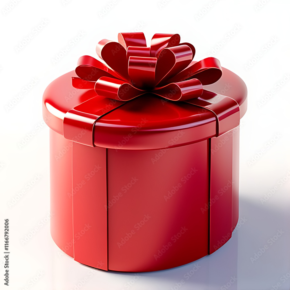 Red gift box wrapped with ribbon for celebrations and holidays Red gift box wrapped with ribbon for celebrations and holidays