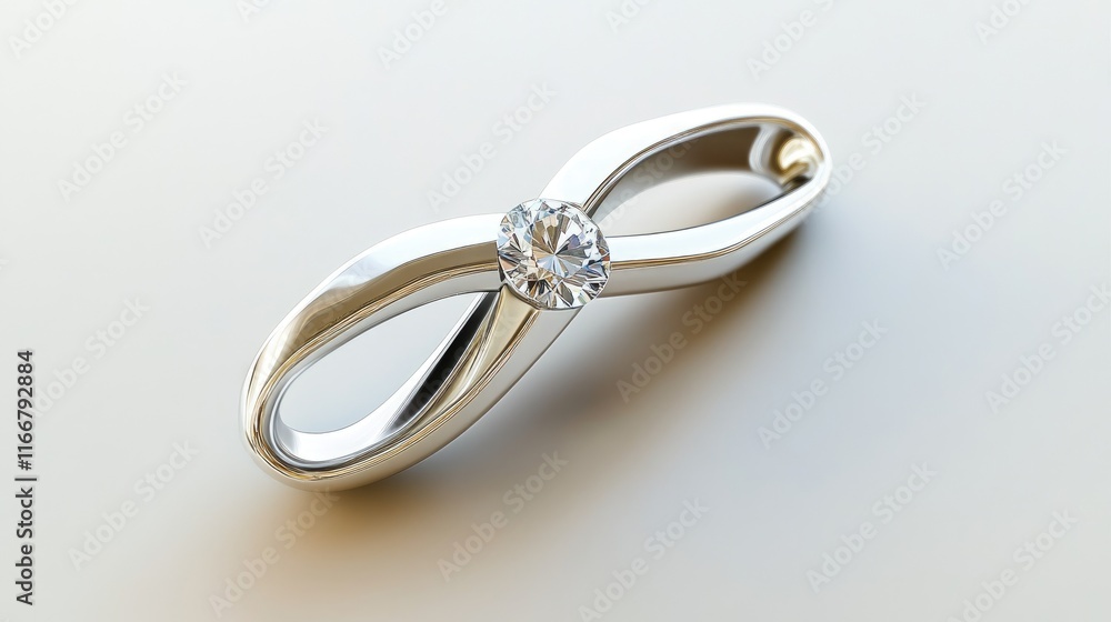 Elegant Infinity Pendant with Diamond on a Soft Background Elegant Infinity Pendant with Diamond on a Soft Background