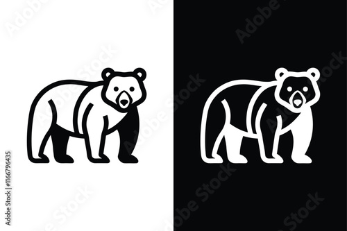 Bear icon vector on White Background ,Vector Art Illustration on white background.