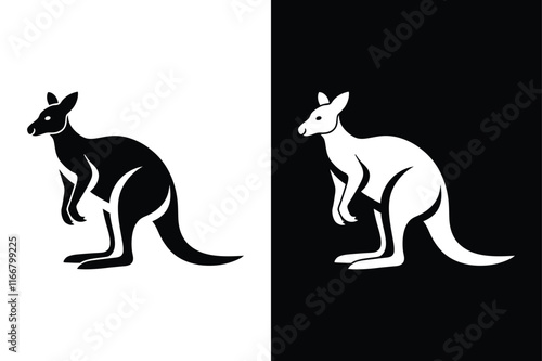 Kangaroo icon vector on White Background ,Vector Art Illustration on white background.
