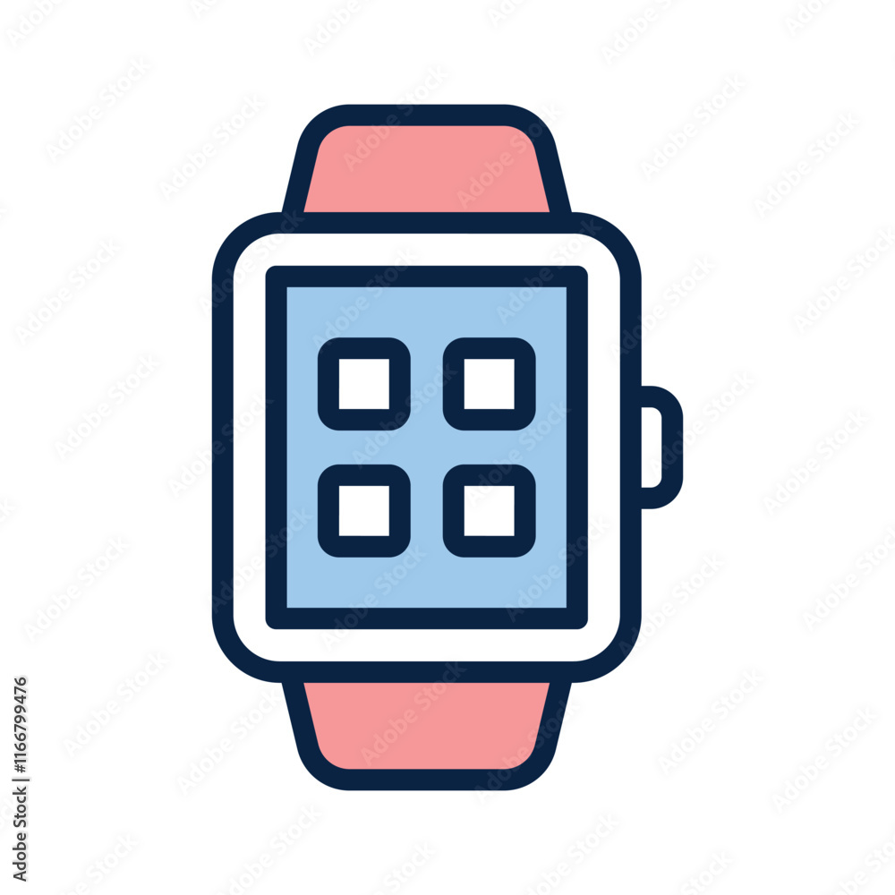 Smartwatch icon for wearable device time management Smartwatch icon for wearable device time management