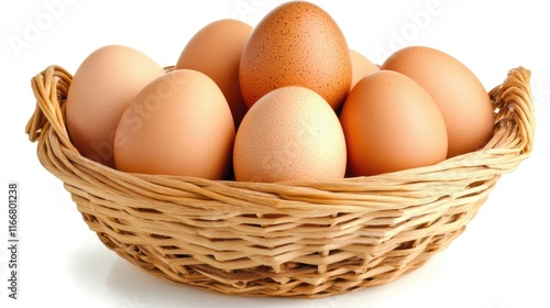 Wallpaper Mural Freshly harvested brown eggs arranged in a rustic woven basket showcasing farm to table authenticity and natural produce appeal Torontodigital.ca