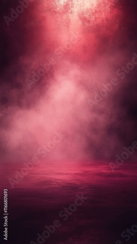 Mystical maroon background with soft diffused light and atmospheric fog