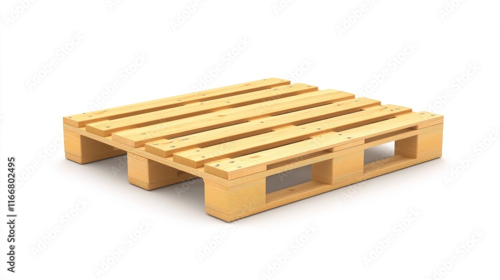 Wooden Pallet for Efficient Storage and Loading in Industrial Warehouse Environment with Stacked Pallets in Background Wooden Pallet for Efficient Storage and Loading in Industrial Warehouse Environment with Stacked Pallets in Background