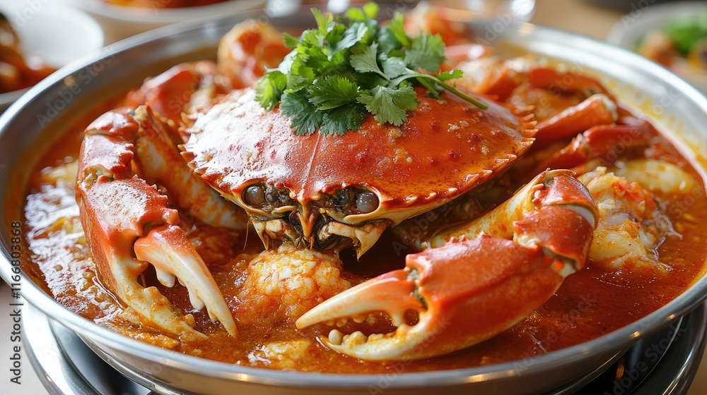 Savory Seafood Dish Featuring Fresh Crab and Vibrant Ingredients Savory Seafood Dish Featuring Fresh Crab and Vibrant Ingredients