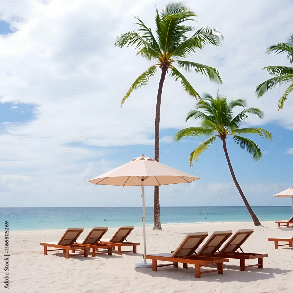 Obraz premium palm trees on beach.