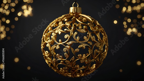 Wallpaper Mural Festive New Year's decorations featuring sparkling ornaments, shimmering lights, and vibrant holiday accents, creating a joyful celebration vibe Torontodigital.ca