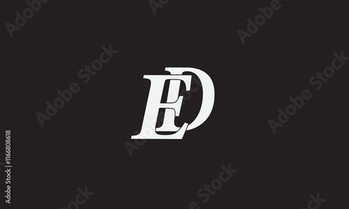 ED, DE , D , E , Abstract Letters Logo Monogram