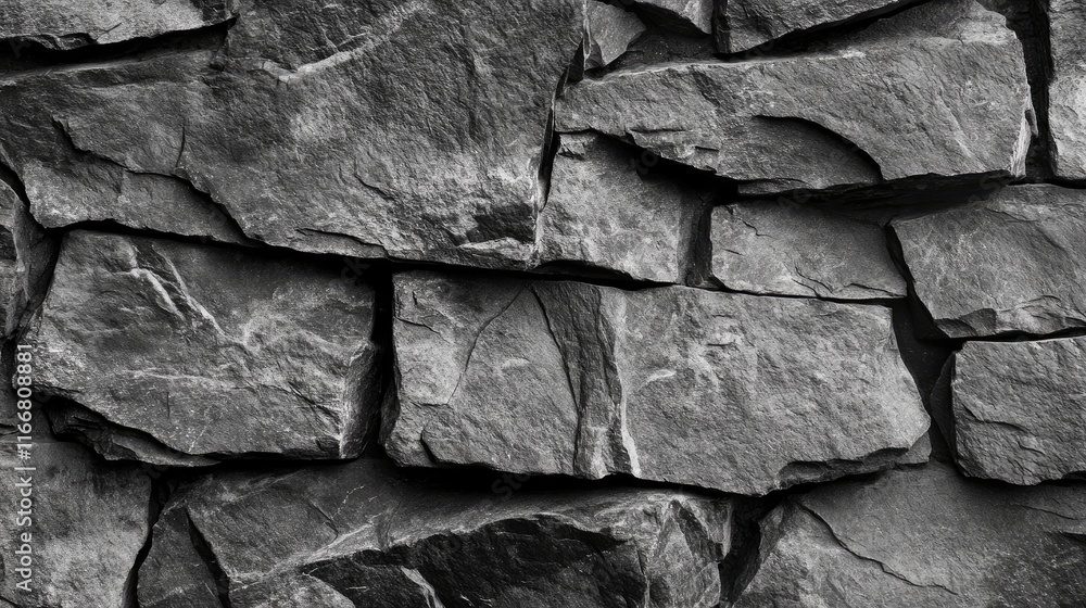 Textured gray stone wall surface for rustic background and architectural design elements in high resolution panoramic view Textured gray stone wall surface for rustic background and architectural design elements in high resolution panoramic view