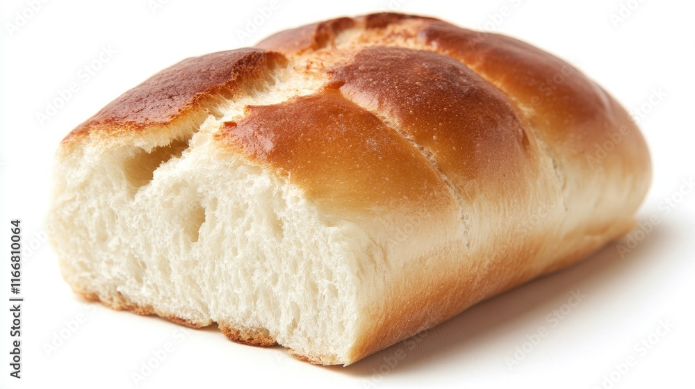Artisan bread loaf with a bite taken out showcasing a soft, fluffy interior and golden crust ideal for bakery and food advertising Artisan bread loaf with a bite taken out showcasing a soft, fluffy interior and golden crust ideal for bakery and food advertising