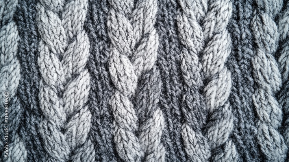Gray Knitted Fabric Background with Herringbone Pattern in Textured Design Gray Knitted Fabric Background with Herringbone Pattern in Textured Design