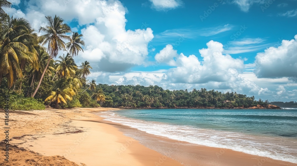 Beautiful tropical beach with blue sky and white clouds abstract texture background. Copy space of summer vacation and holiday business travel concept. Vintage tone filter effect color style. Beautiful tropical beach with blue sky and white clouds abstract texture background. Copy space of summer vacation and holiday business travel concept. Vintage tone filter effect color style.
