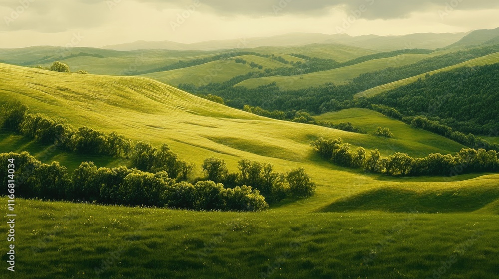 Lush green hills create a breathtaking countryside landscape under a dramatic sky showcasing nature's serene beauty and tranquility. Lush green hills create a breathtaking countryside landscape under a dramatic sky showcasing nature's serene beauty and tranquility.