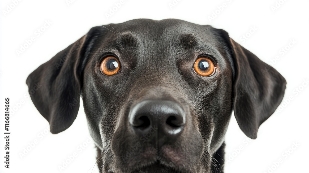 Close-Up Portrait of a German Pointer Dog with Expressive Eyes Isolated on White Background Close-Up Portrait of a German Pointer Dog with Expressive Eyes Isolated on White Background